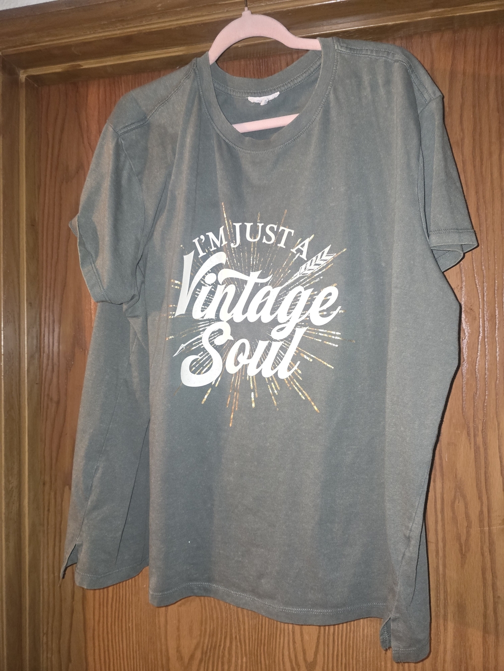 Vintage Soul Graphic Tee - Olive Green